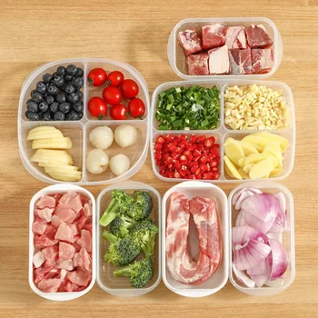 冰箱肉类保鲜专用收纳盒冷冻分装冻肉分格盒葱姜蒜厨房备菜储备盒