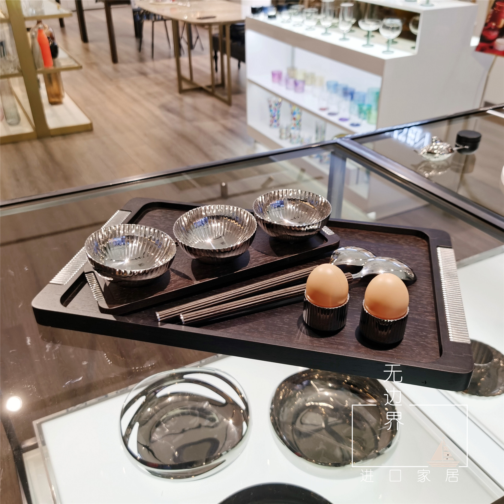 New products spot Denmark Georg Jensen tray oak bowl suit salad fork spoon combination Prince design