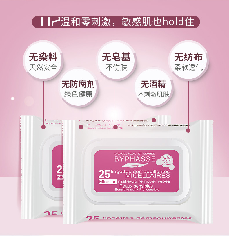 Byphasse 蓓 Anss Cleansing Water + Khăn Lau Sạch Nhanh Chóng Thiết Lập Làm Sạch Sâu Không gây kích ứng và Dùng Một Lần tẩy trang clinique