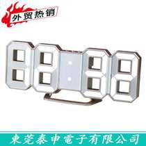 LED digital bell fashion hanging wall clock large 8-word solid seat clock night light LED electronic clock alarm clock white