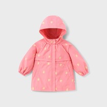 Annael counter 2023 autumn girls and children mid-length hooded windbreaker jacket XG335558