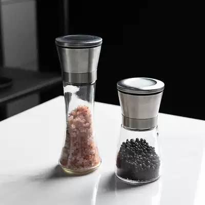 304 stainless steel glass grinder freshly ground pepper pepper powder pepper rose sea salt cumin powder manual seasoning bottle