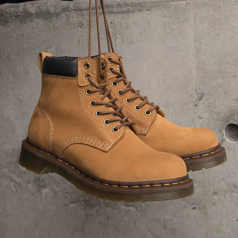疯家 Martens, retro low boots, genuine leather