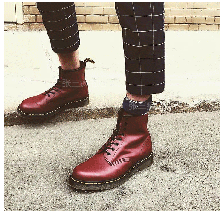 [Zhang San crazy shop] 1460 giúp đỡ cao cherry red Martin khởi động nam giới với Anh ngắn khởi động phụ nữ retro giày boots