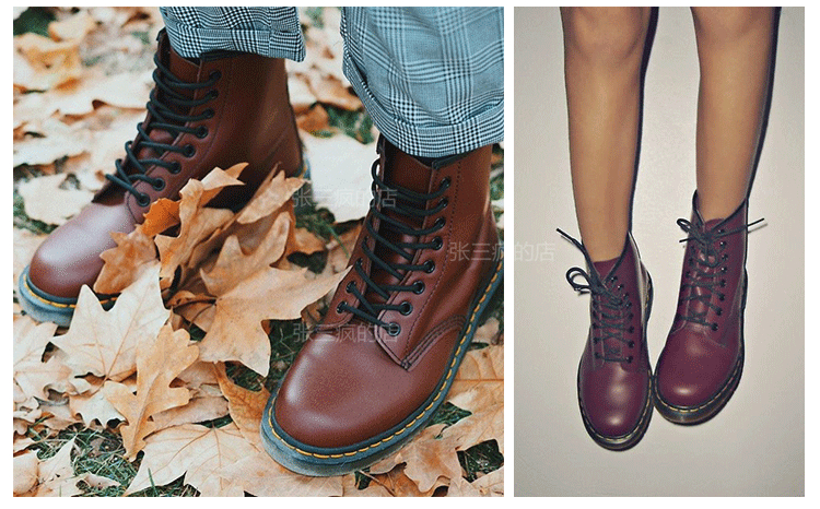 [Zhang San crazy shop] 1460 giúp đỡ cao cherry red Martin khởi động nam giới với Anh ngắn khởi động phụ nữ retro giày boots