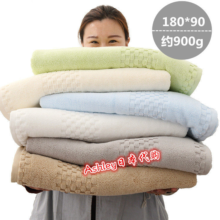 Japanese adult men and women oversized cotton household new thickened soft absorbent solid color long wrap bath towel robe