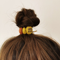 Japan New M Bean Head Rope Color Candy Color Hair Ring Brief Cute Pigluten 100 Hitch Accessories Womens Hair Rope
