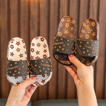 Japanese GP Summer alphabet cute soft bottom non-slip little girl baby outside wearing parent-child child dew finger cool slippers