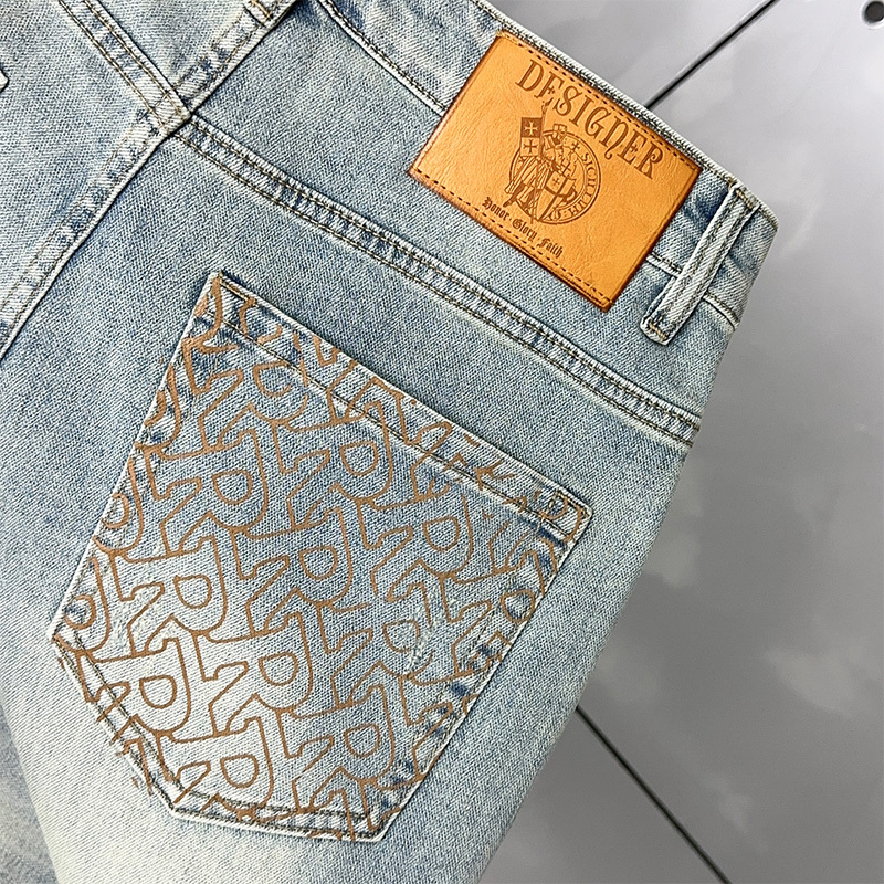 High-End European-Style Men's Jeans, Summer Thin Model, New 26-Style Trendy Brand, Slim Fit, Stretchy, Light Luxury, Premium Feel, Casual Long Pants