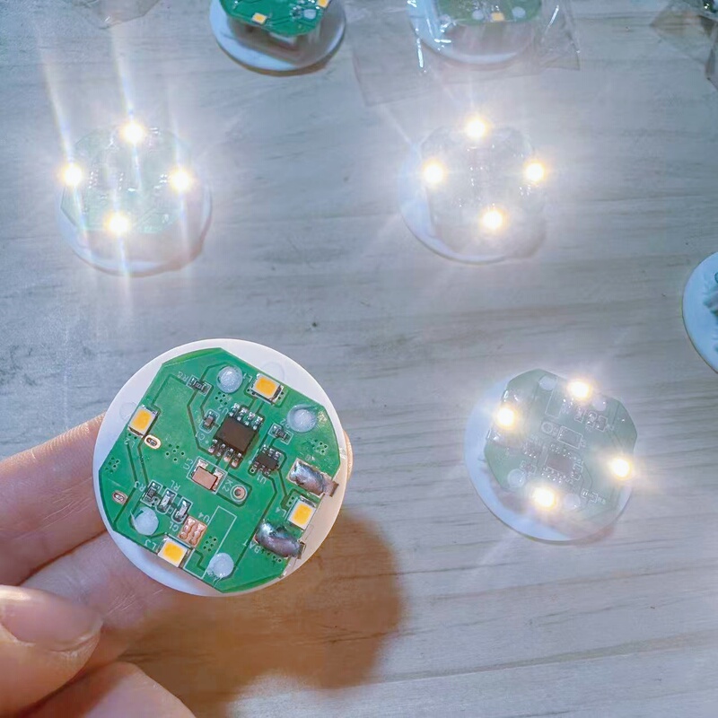 3.8cm Rechargeable Pat Light Vibrating Led Tap Light Sound-Activated Light Toy Craft Accessories Glowing Wick