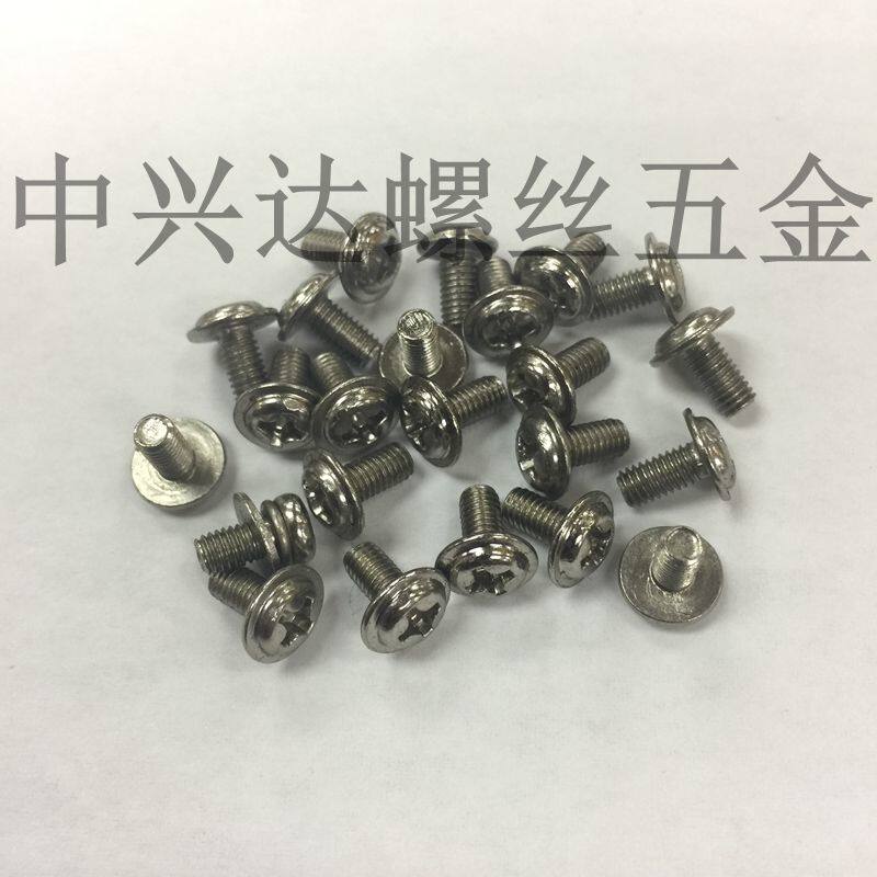 Cross-round headband gasket mechanical tooth screw PWMM3 conventional screw iron nickel plated melon 7(1000 particles)