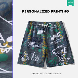 ພາກຮຽນ spring ຮ້ອນໄວແຫ້ງຫາດຊາຍ trunks swim trunks loose casual painting cartoon men's shorts water park five-quarter pants large size