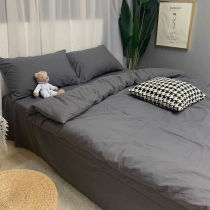 bed sheets fitted bedding sheet queen king foreign trade export grey four-piece set