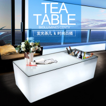 LED Promotion Remote Control KTV Tea Table Led Wine Desk Led Seven Colorful Bar Table Square Table And chaises Can Release Ice Lightening Bar