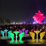 Светодиодный красочный круглый высокий стол и стул Luster Bar Talb