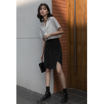  MZ irregular skirt womens summer 2021 new fashion high waist thin a-line hip one-step skirt