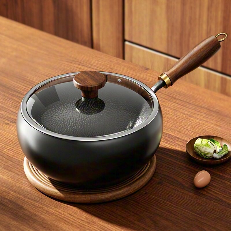 章丘铁锅大肚锅家用不粘手工锻造
