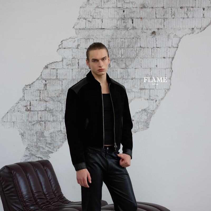 Flame Official "High-End Series" Black Suede and Leather Jacket Flame Official "High-End Series" Black Suede and Leather Jacket