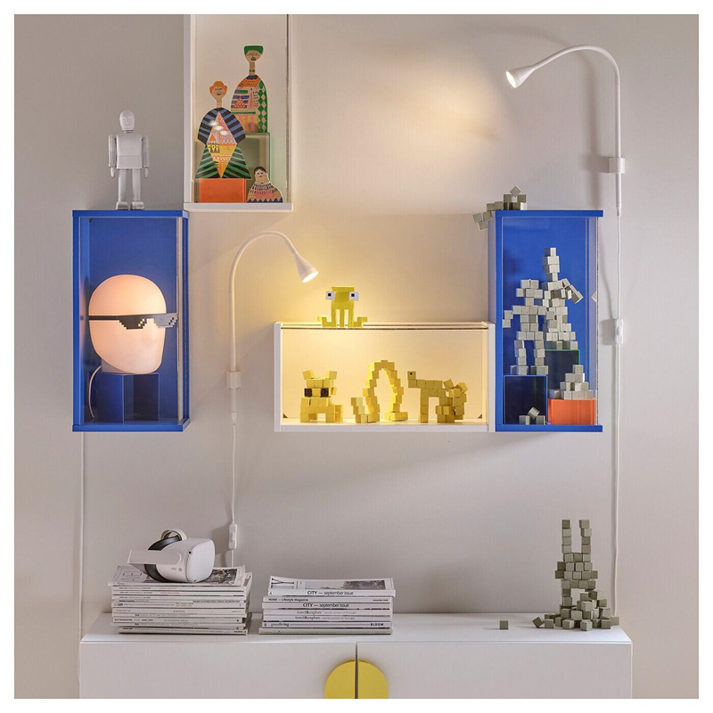 Ikea Brännboll Wall-Mounted Display Cabinet Bright Blue 50X25X 25cm
