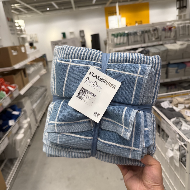 Ikea New Product Klasepirea Towel and Bath Towel Set of 4 Pieces 40X70/70X 140cm Blue Ikea New Product Klasepirea Towel and Bath Towel Set of 4 Pieces 40X70/70X 140cm Blue
