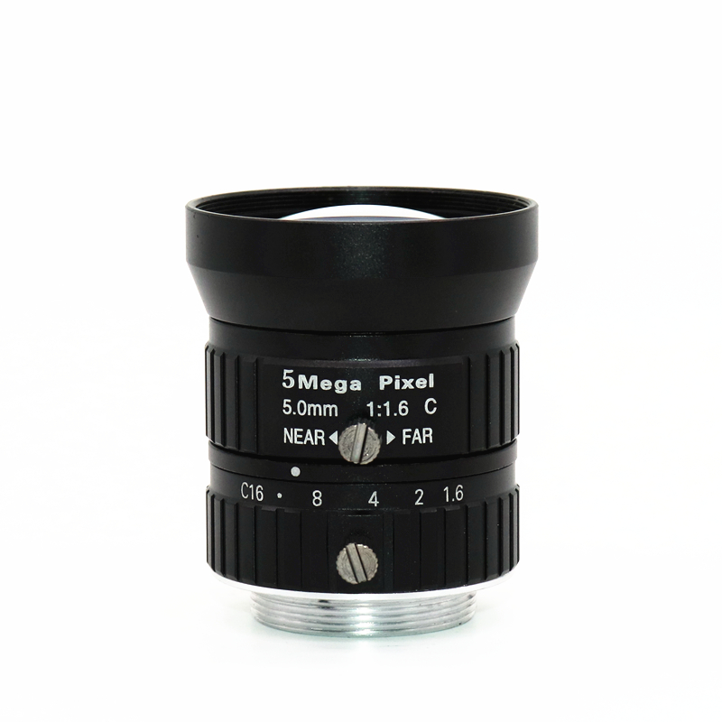 High definition No distortion 5 million pixels Dinggio 5mm Industrial camera lenses Manual aperture C opening 2 3