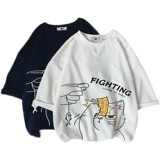 Трендовая брендовая летняя шелковая футболка с коротким рукавом для школьников, оверсайз