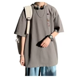 Tide, ретро дизайнерская оригинальная хлопковая футболка с коротким рукавом, тренд сезона, короткий рукав