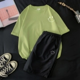 Японский летний комплект, футболка с коротким рукавом, шелковые тонкие штаны, подходит для подростков