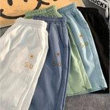 Летние шелковые быстросохнущие шорты, пляжные штаны для влюбленных, оверсайз