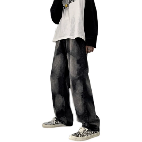 Джинсы для отдыха, штаны, в американском стиле, изысканный стиль, осенние, большой размер