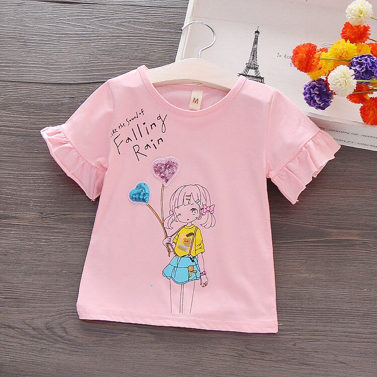 Girls summer short-sleeved T-shirt new children's baby half-sleeve children's clothing Korean version of pure cotton inside clothes thin top