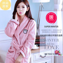 Autumn Winter Sleeping Robe Women 2022 New Epidemic Sense Flannel Princess Wind Cute Bathrobe Coral Suede Fashion
