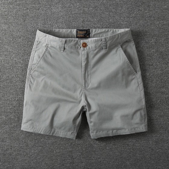 Casual shorts Men's tide pure cotton slim solid color three -pointer three -point pants summer tide brand elastic 3 -point pants super shorts