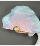 Настоящий фанат Silk Dance Extended Dance Fan Fantasy Powder Purple Blue Gradient Color Dancing Fan Fan Fans Classical Classical Dance