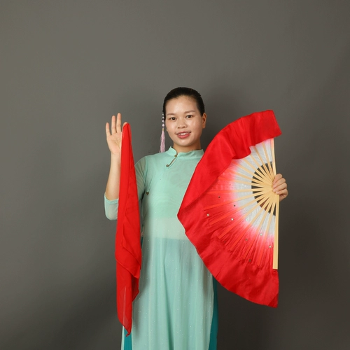 Real Silk Fan 1 Foot of Jiazhou Yangge Fan Perform Perform для детей для взрослых.