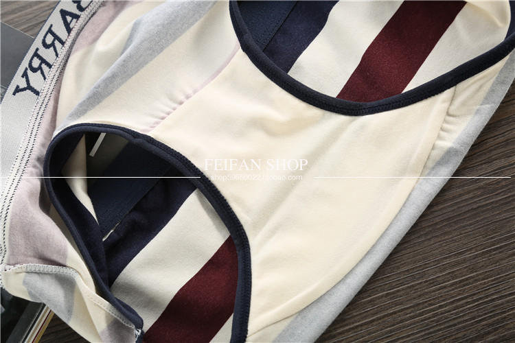 Quà tặng ngày Valentine Cổ điển Dải lớn Cotton Cặp đôi Quần lót Nam Boxer Women Triangle quan chip 