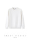 Amudy men's 100% cotton crew neck sweater spring and autumn loose inner layer white cotton bottoming shirt