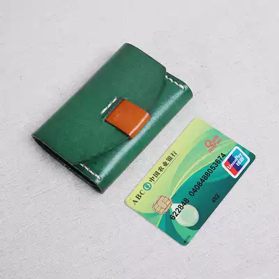 JUUZ LAN original handmade leather Women's Mini Card bag ultra-thin multi-card pocket coin leather card bag
