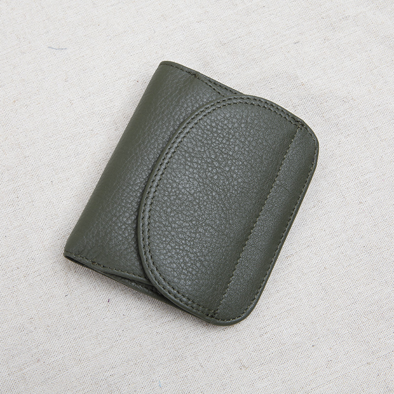 Genuine Leather Shell Small Wallet Woman Short mini Zero wallet Zero money Bits Bull Leather Korean Version Leather Clip Students Little Fresh