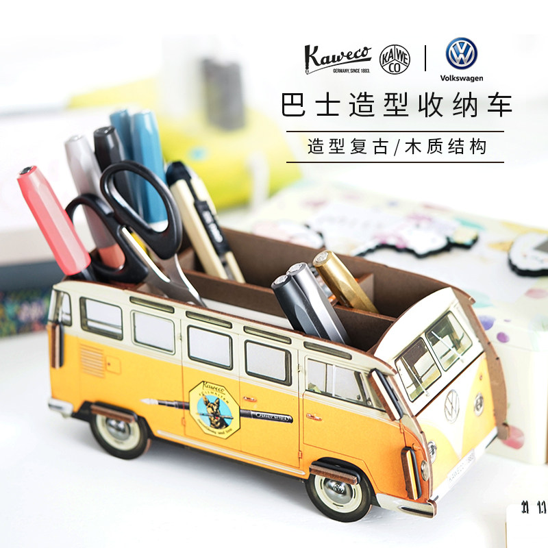 German Kavik KAWECO Original Import Retro Volkswagen Bus Styling Containing Cart Pen Holder pen holder Desktop display styling pen holder Fashion office pen holder