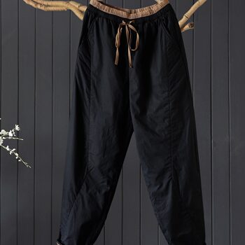 2025 winter solid color quilted thickened nine-quarter pants harem pants 2025 winter solid color quilted thickened nine-quarter pants harem pants
