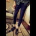 弯弯 潮 Quần dài 9 quần Hàn Quốc quần tây chân quần Anh chín quần nam mùa hè quần nhỏ - Crop Jeans