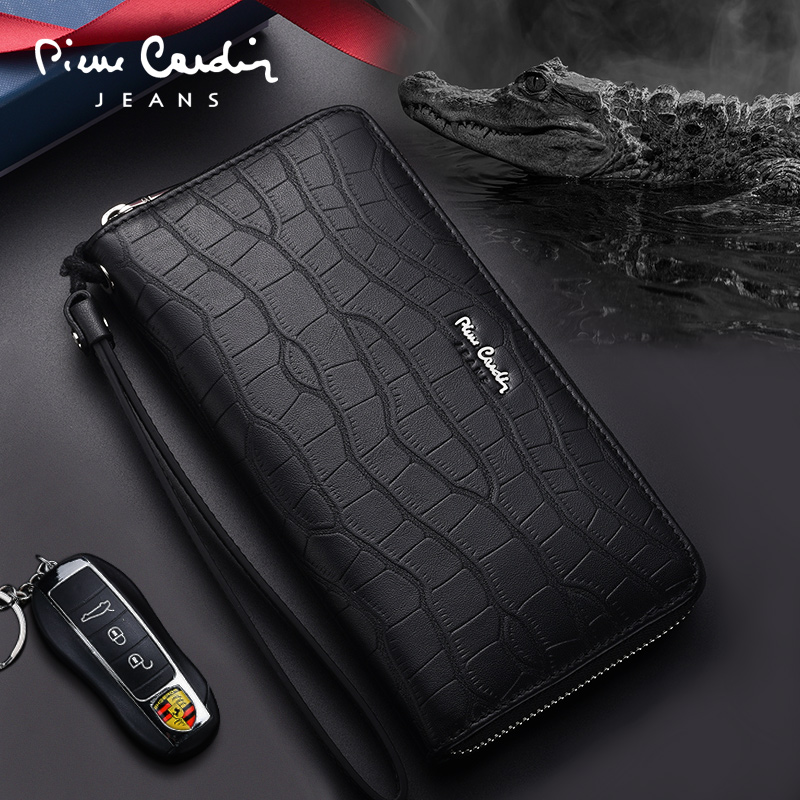 Pilkaden Wallet Men's Real Bull Leather Long Version Laced Crocodile Tattooed 2021 New Luxury High-end Handpicked Bag