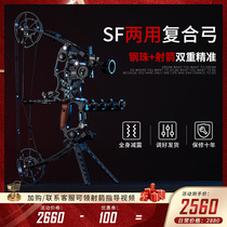 HUWIREN composite SF Dual-purpose Archery Professional Sports Shooting Archery Triangle Pulley steel ball Bow Counter Arch arrow