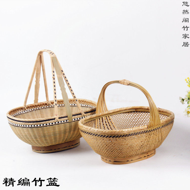 Finely woven bamboo basket Handmade basket Bamboo Woven home Buy Vegetable Basket Water Fruit Basket Containing Basket of Bamboo Basket Eggs Basket