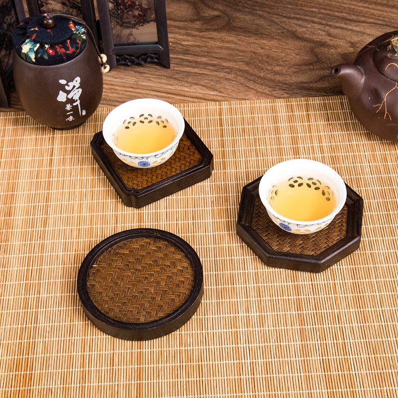 Winter Shepherd Snowy bamboo Song XI Bamboo Cup Cushion Tea Dao Jug Cushion Bamboo-style Ancient Japanese Style Zen-style Thermal Insulation Mat for Anti-scalding Home-Taobao