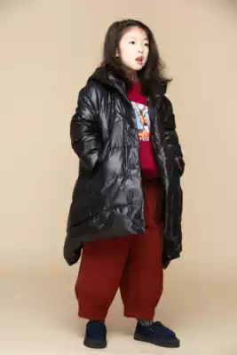 Little Big Planet Children's Wear Winter Girls Original Literature Fan Swallow Tail Medium and Long Edition Heavy 90 White Duck Down Jacket