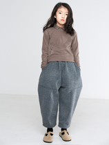 Small big planet childrens clothing boys and boys Joker pants polished thick warm big profile Loose Headlight velvet pants