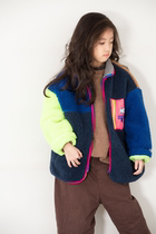 Little Big Planet 2020 Winter New Boys and Girls Korean version Heavy Industry Contrast Splice Front Collar Zipper Jacket