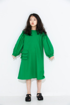 Little Big Planet Childrens Clothing 2021 Spring New Girls Korean Green Decoration Fashionable Princess Dress